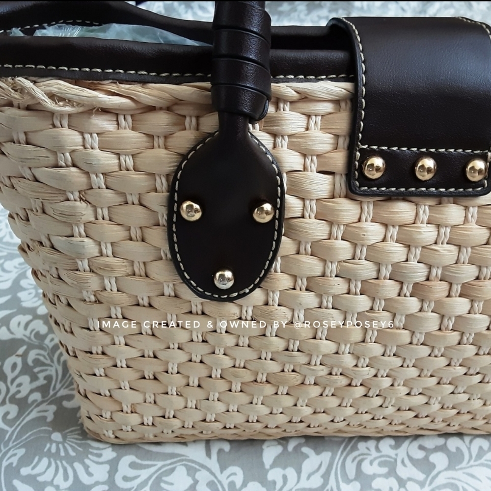 **SOLD** Chaps Straw Handbag EUC - Picture 7 of 11